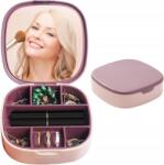  Kicsi Hordozható Ékszerdoboz Szervező Tükörrel Rózsaszín 10x10cm (B0CFH8BJBP)