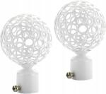  Függönyrúd Végzárók Díszes Fém Vintage Üreges Mintázat 28 mm Fehér (B0CNTKCRTN)