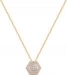 Lovrin Arany nyaklánc 585 cirkónia köves medállal, modern, divatos design, 14 karátos, ajándék