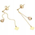 Lovrin Arany 585 fülbevaló, lógós virágok cirkónia kövekkel, ízléses ajándéknak (Jubiler Lovrin)