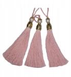 Gipiurowo Gyöngy és arany gyöngyökkel díszített fülbevaló, púderrózsaszín, 12 cm (chwost)