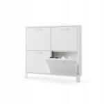 Jan Nowak Keskeny Fém Cipősszekrény Loft 4 rekeszes Shirley: Fehér (1650)