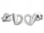 Lovrin Ezüst fülbevaló 925-ös finomságú cirkóniával 0, 96g szív formájú stekkeres (62119371)
