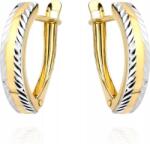 Lovrin Arany fülbevaló 585, gyémántozott szélekkel, kétféle arany színben, divatos ajándék