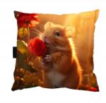  Hörcsög Párna hörcsög 40x40 alváshoz Ajándék Puha Dekoratív (poduszka z CHOMIKIEM chomik chomiczek)