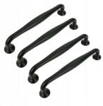 B&B 4 db Fekete bútorfogantyú 128 mm retro fogantyúk szekrényekhez fiókokhoz bútorokhoz (Z4 U105 L128 CZ)