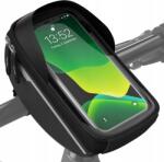 Velmia Vízálló kerékpártáska kormányra, telefontartóval, fekete, 0.65L (B07JDFPLCJ)