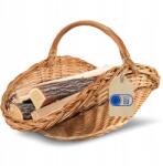 Creative Home Ovális, fűzfakosár tűzifához, fogantyúval és juta béléssel, nagy méretű állvány (X0029M6O69)