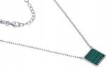 Lovrin Ezüst nyaklánc 925-ös, négyzet alakú malachittal, 3, 10g, ajándéknak is kiváló medálokkal (Lovrin 51150)