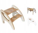 Skyline Lépcsőfokos fellépő, fehér-barna, gyerekeknek és felnőtteknek, konyhába, fürdőszobába, Mdf, 40cm (DM-4QUS-OS49)