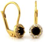 Lovrin Fülbevaló 585-ös (14 karátos) sárga aranyból, fekete cirkónia kővel, ajándékba