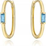 Lovrin Arany fülbevaló 585-ös finomságú, központi kék kővel, tökéletes ajándék