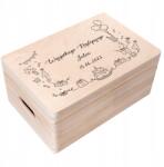 Creative Deco Születésnapi ajándékdoboz gravírozással, fából, díszes, gyermekeknek, 30x20 cm (JANCDSD130CUSTOMBIRTHDAYBASICFBM)