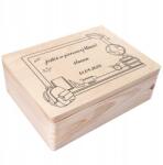 Creative Deco Fa doboz iskolai emlékeknek, gyermek névvel, ajándék, 40x30 (JANCDSD140BCUSTOMSCHOOLDAYBASICFBM)