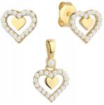 Lovrin Arany színű fülbevaló és medál szett C585 cirkónia kövekkel, 1.7g (58715506)