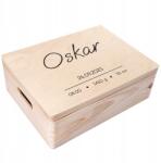 Creative Deco Emlékdoboz születésre, ajándék keresztelőre, anyakönyvi kivonat Uv nyomtatással, 40x30x14 cm (JANCDSD140CUSTOMDOTSIMPLEFBM)