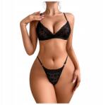 Sexy Skarby Érzéki csipkés fehérnemű szett - fekete, szexi, elegáns (BS250028)