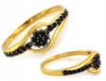 Lovrin Arany gyűrű 585 14kt fekete cirkóniákkal 1, 65g finom, divatos minta (Lovrin)