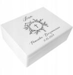 Creative Deco Ajándék szentáldozásra ajándék doboz gravírozott boríték nyomtatás 40x30 (JANCDSD140BCUSTOMCOMCONFCROSSMINFBM-W)