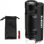 Svbony SV603 Zseb optikai mikroszkóp, 60X-120X LED-ekkel, Ajándék (F9367A)