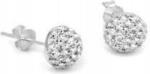Lovrin Ezüst fülbevaló 925 kerek, kristályokkal, 1, 23 g, eredeti cirkónia kövekkel (Lovrin 47565)