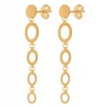 Lovrin Érdekes, 585-ös aranyból készült, hosszú fülbevaló négy összekapcsolt karikával, ajándékba (61110771)