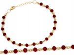Lovrin 585 14kt arany karkötő piros kövekkel a láncon 3.38g R20