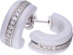 Lovrin Ezüst fülbevaló 925 félkör kerámia 3, 38g egyedi design ajándékba (Lovrin 50883)