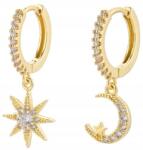 EdiBazzar Arany Színű Fülbevalók 316L Sebészeti Acélból 18K arannyal bevonva, csillag alakú, lógós