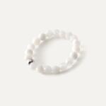 Giorre Rugalmas gyűrű fehér kövekkel és platina bevonatú golyóval (5905804383944)