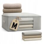 MvLine by Marvit Ágyneműtartó huzat ágyneműknek, ágy alatti tároló, ruházati tároló, puha szürke táska M-es méret (pokrowiec_M_szary)