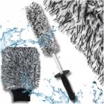  Multifunkciós puha mikroszálas felnitisztító kefe, mosókefe, kesztyű x2