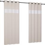 NOW-ART Kész függöny cirkóniákkal 145x220 karikás, fémgyűrűs függöny, szín: [Szín] (Zasłonki beż 220)