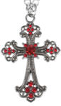FALON Zgardă Cross - Red - PSY1139