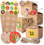 Allbag Adventi kalendárium szett, 24 doboz, 6.5×6.5×4.5cm, ajándék gyerekeknek (KALENDARZ031)