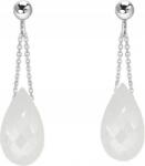 Lovrin Hosszú, ezüst 925-ös holdkő fülbevaló nőknek, elegáns, lógós (Lovrin 73128)