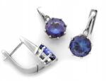 Lovrin 925-ös ezüst szett kék köves medállal és fülbevalóval, ajándékba (Lovrin)