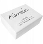 Creative Deco Emlékdoboz gyermeknek, mérföldkő ajándék, első születésnap, születés, gravírozott, 40x30 cm (JANCDSD140BCUSTOMHEARTSIMPLEFBM-W)