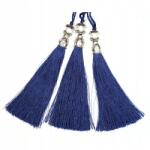 Gipiurowo Ezüst színű gyöngy és gyöngy fülbevaló, zafírkék, 12 cm (chwost)