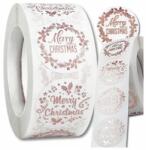  Matricák tekercsen, 500 db, aranyozott, díszített, Diy karácsonyi, Merry Christmas (Naklejki na rolce 500 szt. złocone zdobione)
