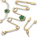  18K arannyal bevont, rozsdamentes acél karkötő zöld virággal celebkarkötő (Pozłacana bransoletka stal chirurgiczna)