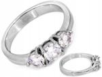 Lovrin Elegáns 925 ezüst gyűrű három cirkóniával R14 ajándék 2.60g