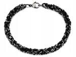 Lovrin Divatos férfi karkötő királyi szövésű acélból, oxidált, 6.1mm széles, 21-es méret (56748105)