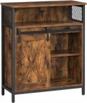 SONGMICS Univerzális rusztikus szekrény tolóajtókkal (STORAGECABIETS/RUSTICBROWN+BLACK/70x30x80)