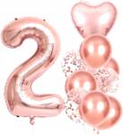  Lufik 10db második születésnapra rózsaszín konfetti