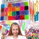 Lewer Szett Karkötő készítő gumik nagy XXL 10000 db Ajándék Diy (Gumki-10000szt)