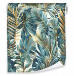 Wallarena Tapéta Zöld Levelek Tropical Mintával Gyapjúszálas Alapon Falra Nappalihoz Hálószobába Tekercs (TAPETY ŚCIENNE SYPIALNIA SALON T15227)