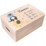 Creative Deco Gravírozott emlékdoboz ajándékba születésre, keresztelőre, születési adatokkal, 30x20x14 cm (JANCDSD130CUSTOMELEBMEMBOXFBM)