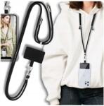  Nyakba akasztható póráz telefon kulcstartó szalag kulcstartó fekete hosszú szíj