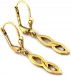 Lovrin Arany fülbevaló 585 hosszú végtelen jellel, cirkónia kövekkel, ajándékba (Lovrin)